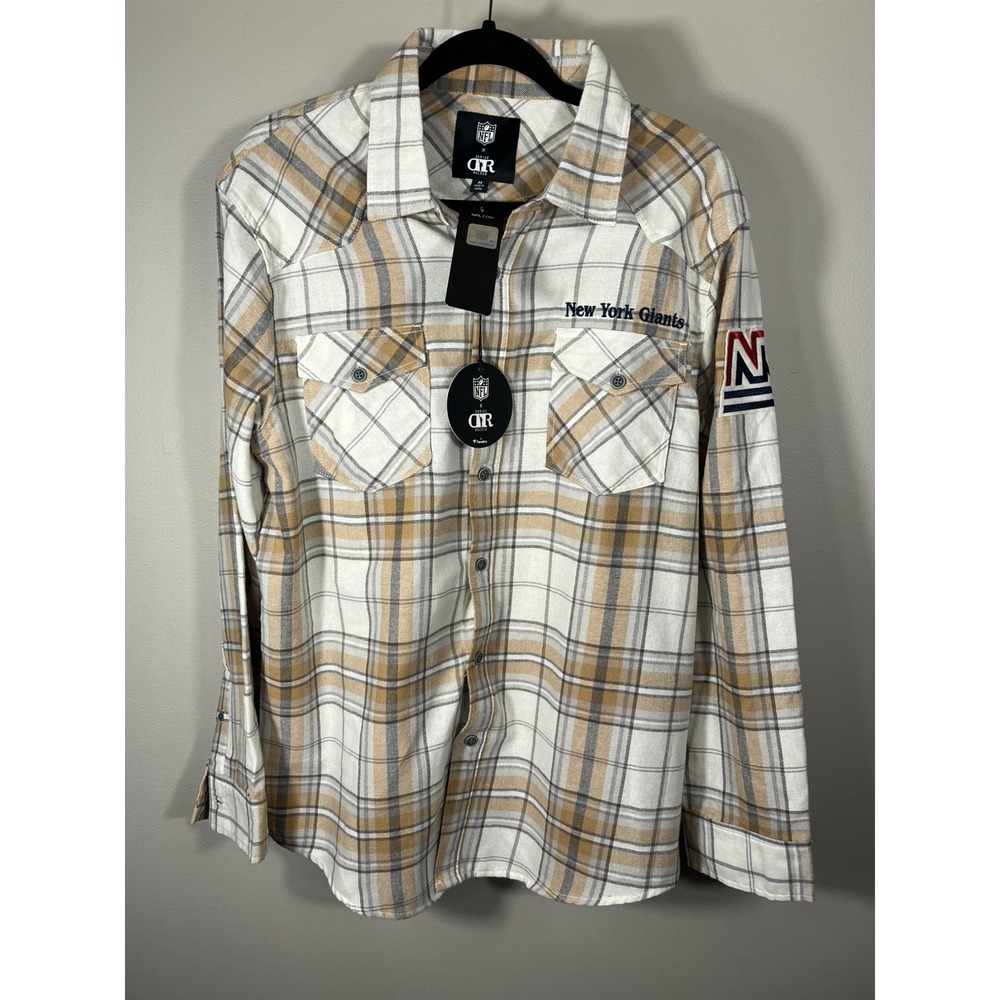 NWT New York Giants NFL x Darius Rucker Mens M Plaid Long Sleeve Button Up (E)